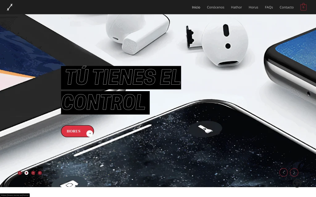 Ejemplo de página web para la empresa Exces hecha por Core Agency.